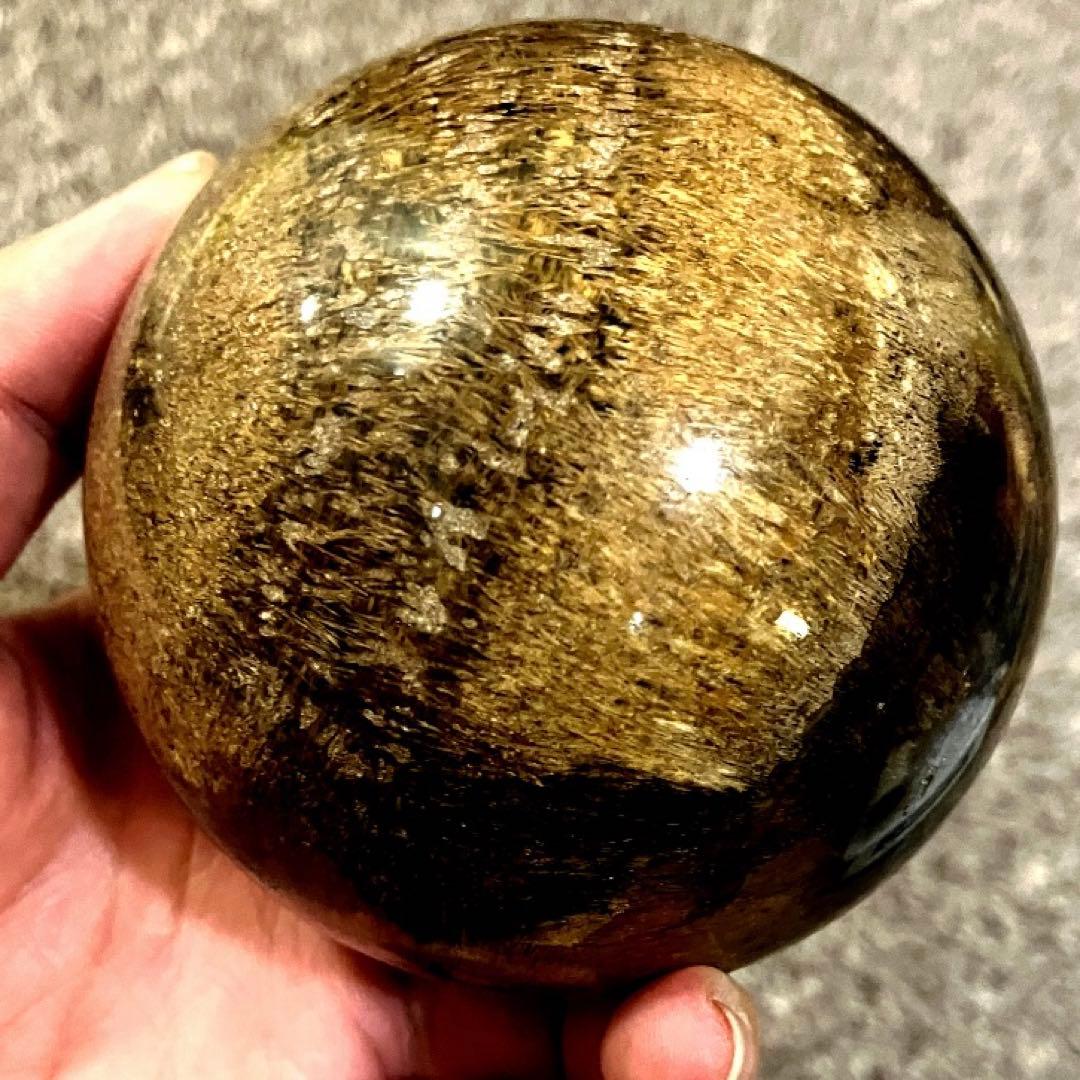 超特大　83mm ゴールドルチルクォーツ　金針水晶　パワーストーン