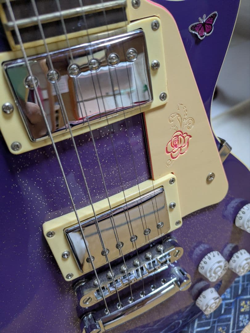 希少　ジプシーローズ　レスポール　 エレキギター　 パープル ラメ入り　激レア