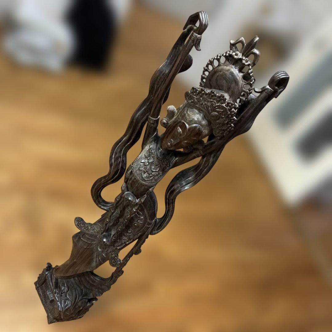 アジアンスタイル 木製彫刻 約113cm