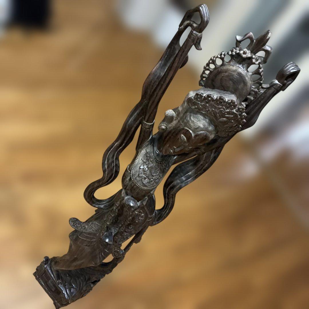 アジアンスタイル 木製彫刻 約113cm