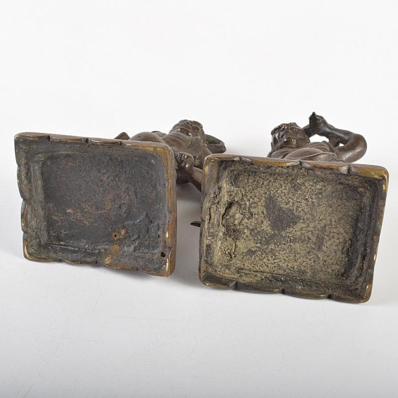 仏教美術　古銅　仁王像　金剛力士像　置物　H　R7416