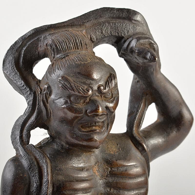 仏教美術　古銅　仁王像　金剛力士像　置物　H　R7416