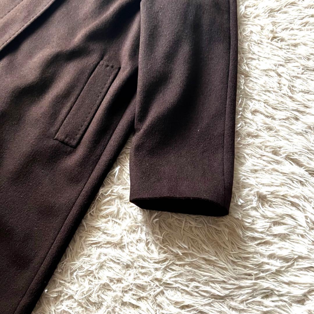 ✨極美品✨BALMAIN カシミヤ混×シルク チェスターコート ロング ブラウン