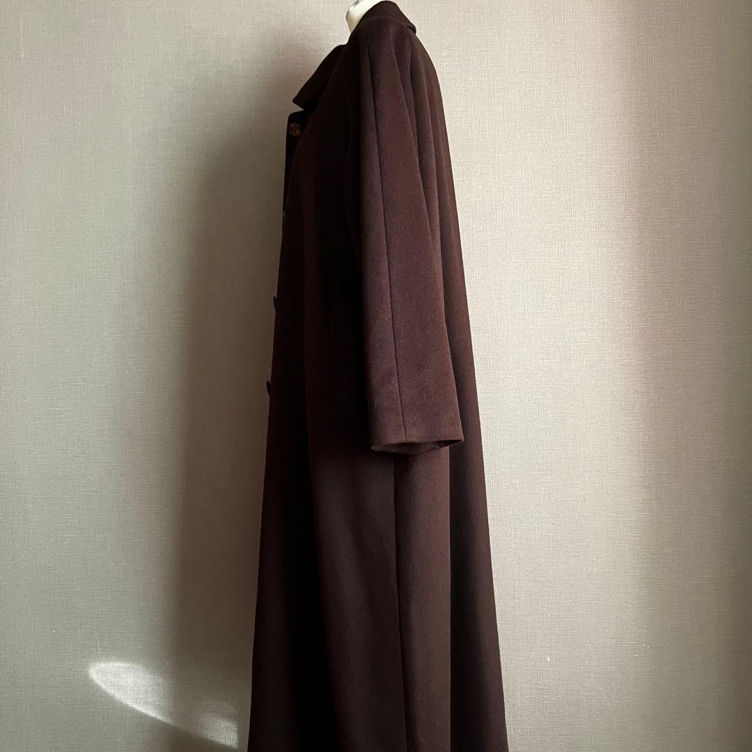 ✨極美品✨BALMAIN カシミヤ混×シルク チェスターコート ロング ブラウン