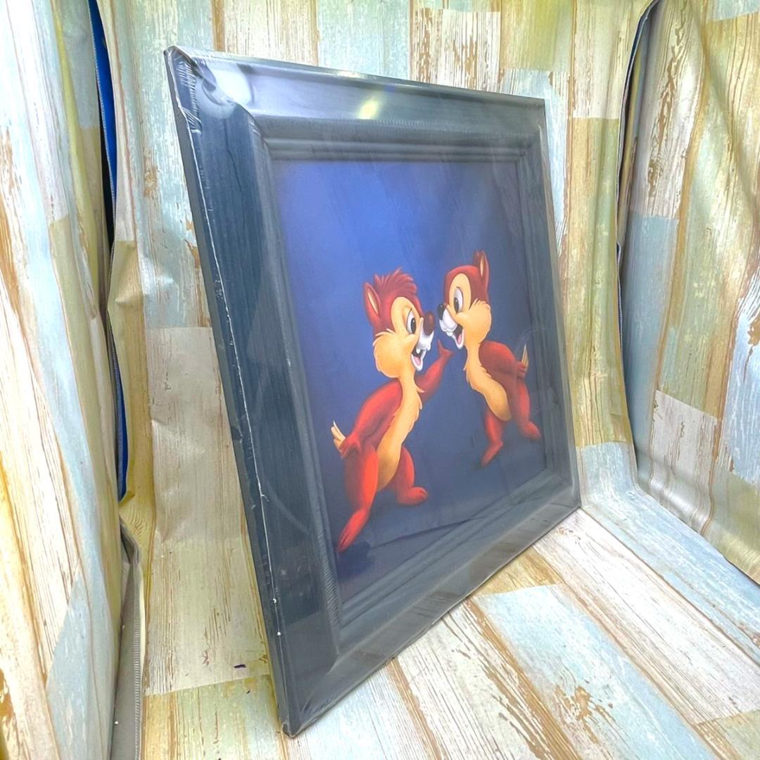 新品★チップとデール 油絵風 額縁 絵 絵画 ★ディズニー Disney TDL