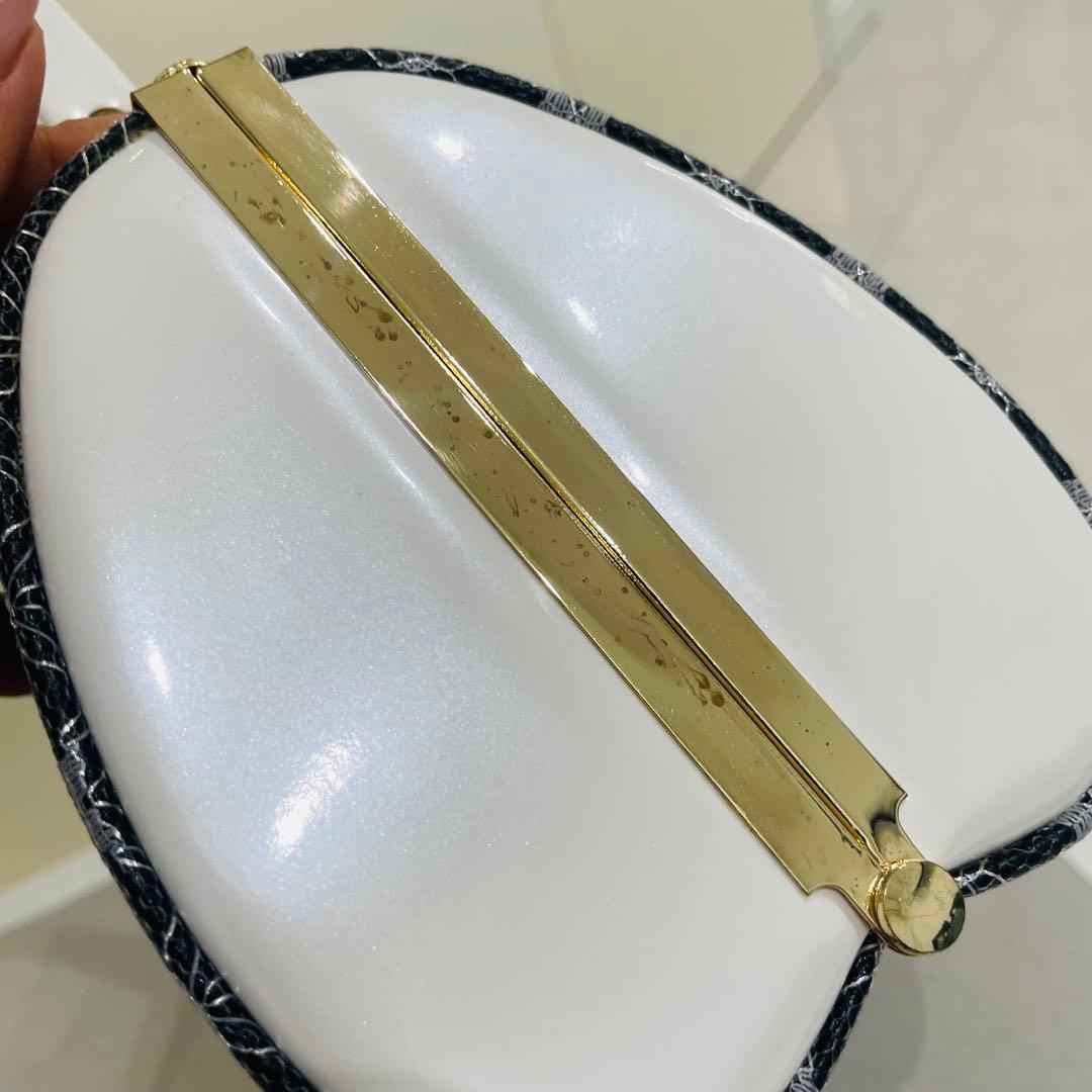 和装用 バッグ・草履（Lサイズ）セット（濃紺・ホワイト）シルバーレース 成人式