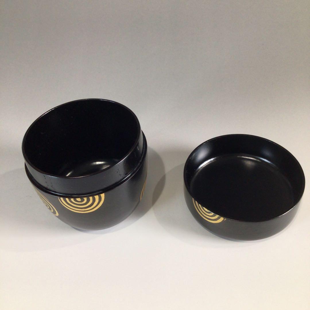 Ｐ４１８　棗　『中林香雪作』『淡々斎好』『渦蒔絵』『中棗』　共箱　茶道具