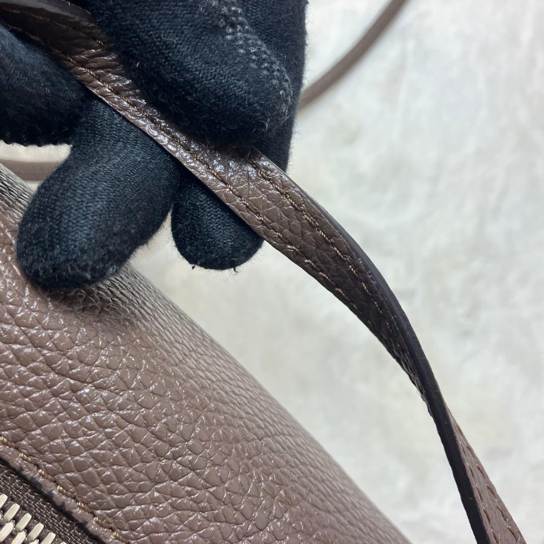 美品✨ジャンニキャリーニ アリファ M 2way シボ革 ショルダーバッグ