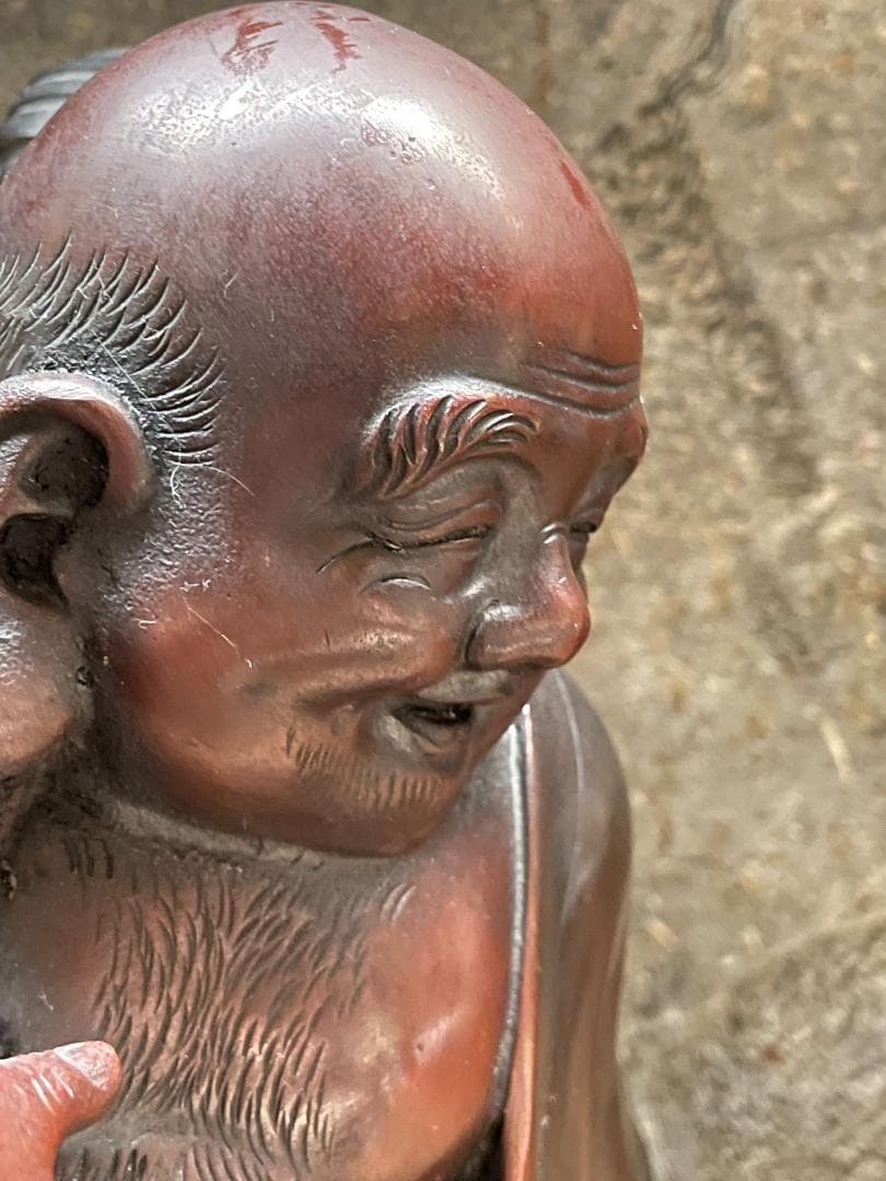 金工師 正之造 古銅 川渡 布袋 立像 七福神 仏像 巨大 縁起物 置物 彫刻