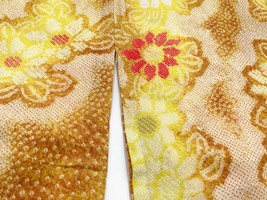 値下げ‼️ 212　中古品　綿　総絞り　ゆかた　有松鳴海絞り　手縫い　Sサイズ