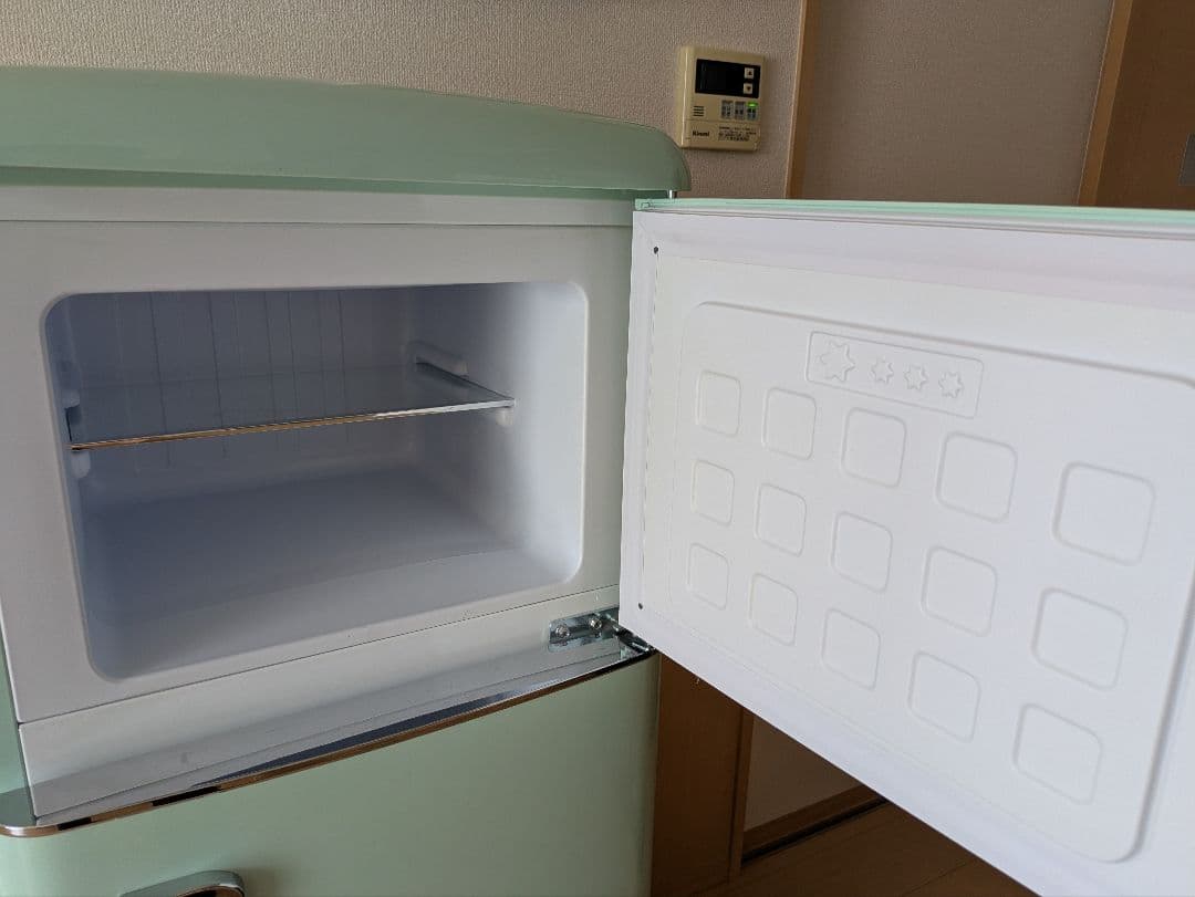 レトロ ミントグリーン 冷蔵庫 上部冷凍室