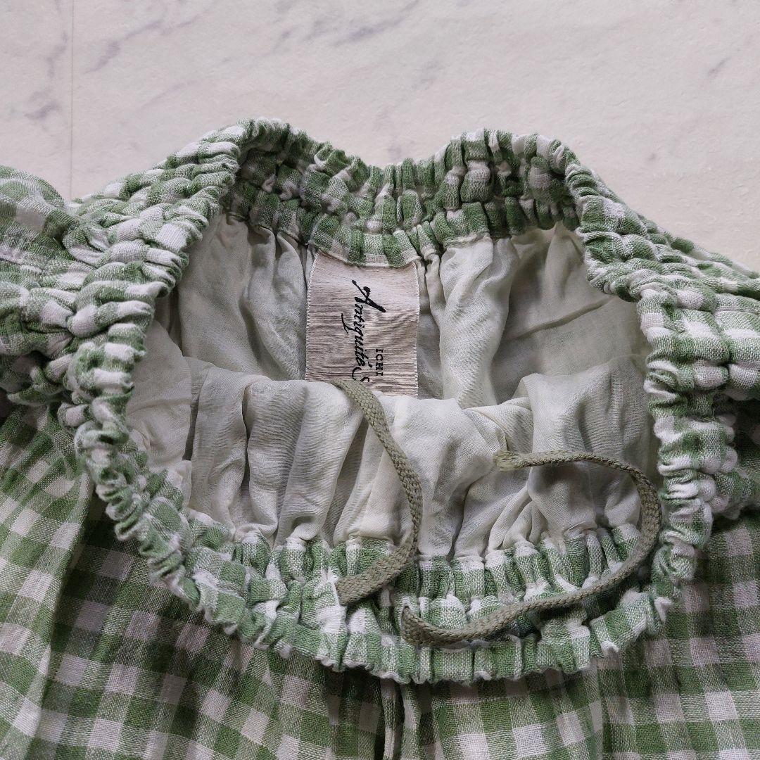 試着のみ イチアンティークス 9分丈 リネン イージーワイドパンツ F