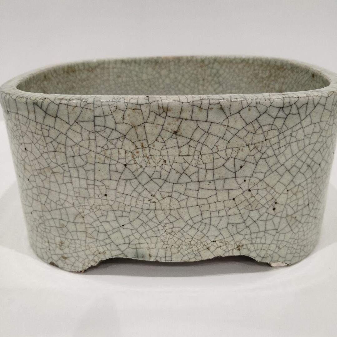 v131　江戸時代後期作 萬古焼 極上浮彫金魚図 角鉢 在銘釜亭　Q