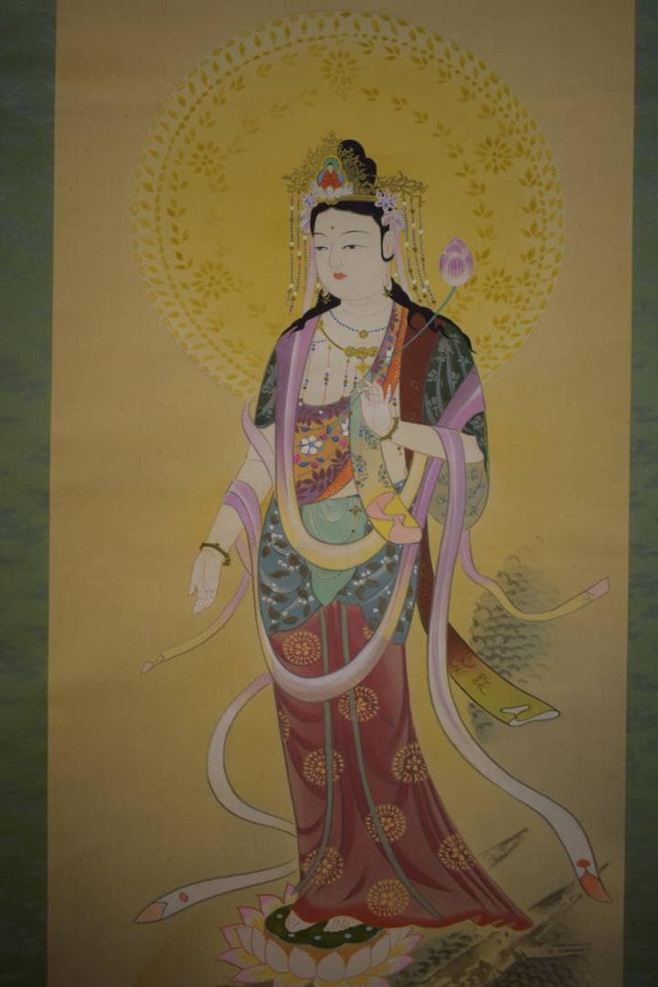 春篁/龍頭観音図/龍上観音図/布袋屋掛軸HI-782