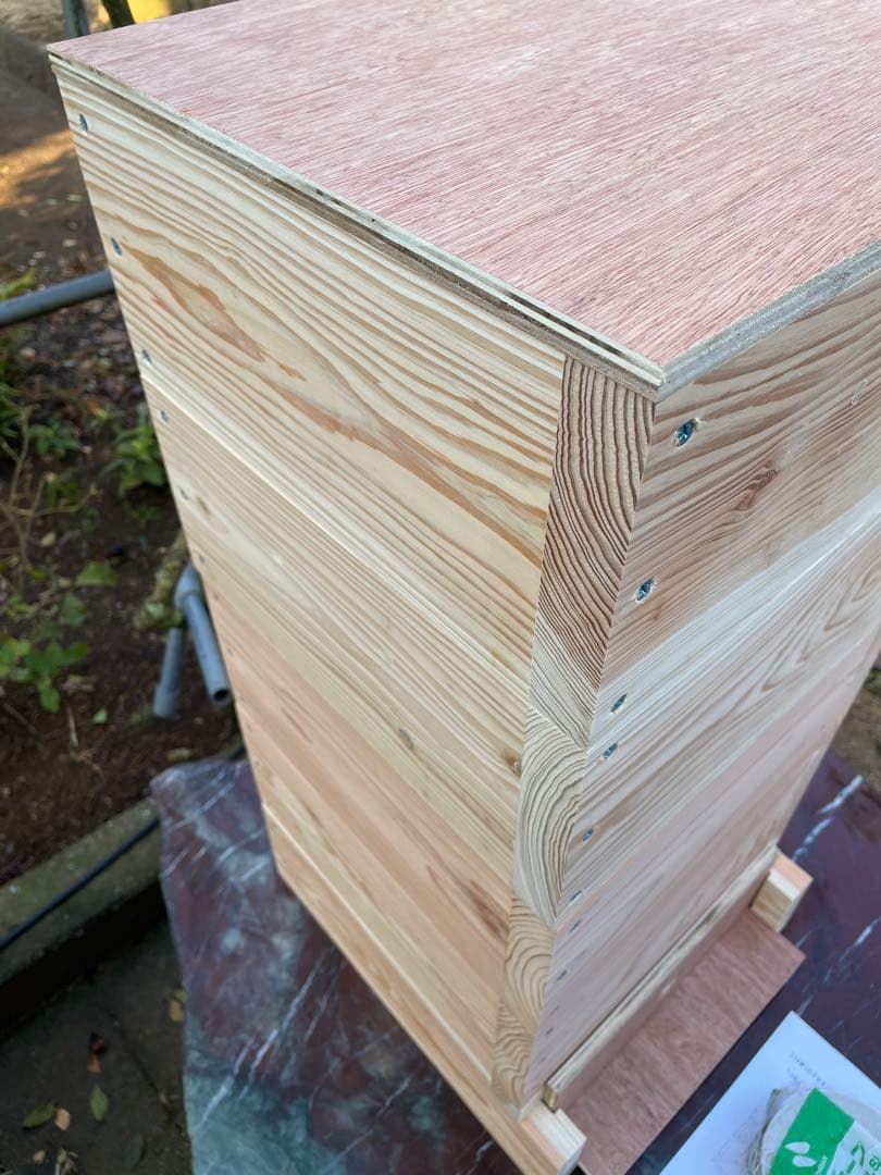 日本蜜蜂重箱式巣箱ハニーズハウス！五段スノコセット！送料無料！