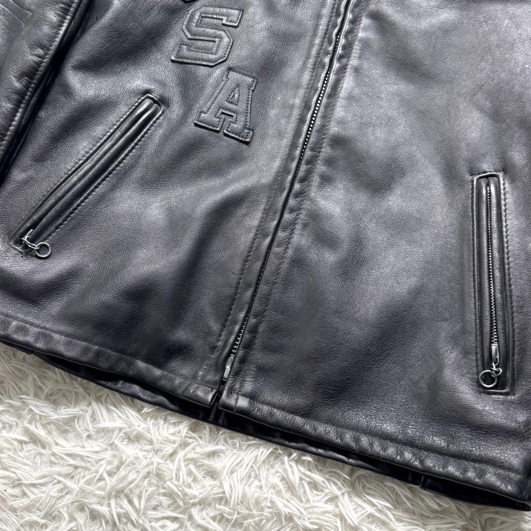希少モデル✨schott トラッカージャケット　本革　441 黒　38