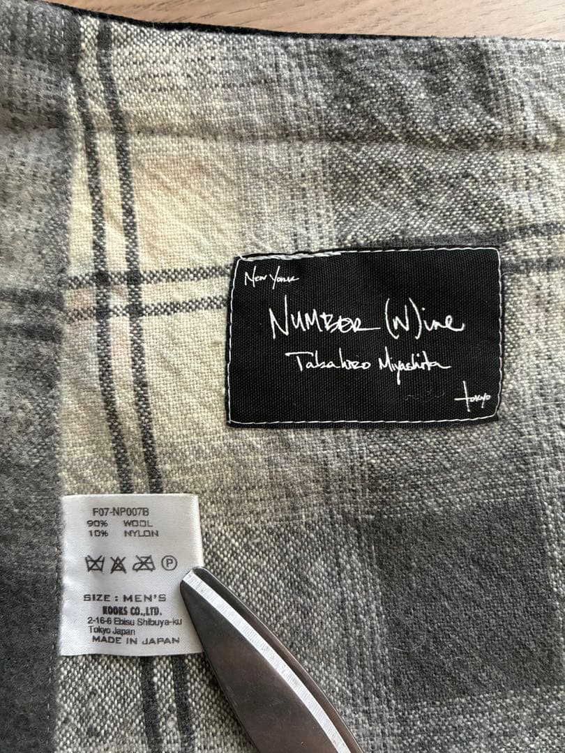 【希少】NUMBER (N)INE07AWオンブレチェック巻きスカート