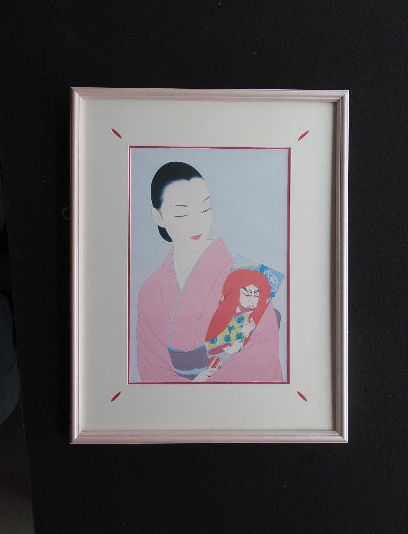 ・作者名：　鶴田一郎　・画題：　人物　・技法：　複製画