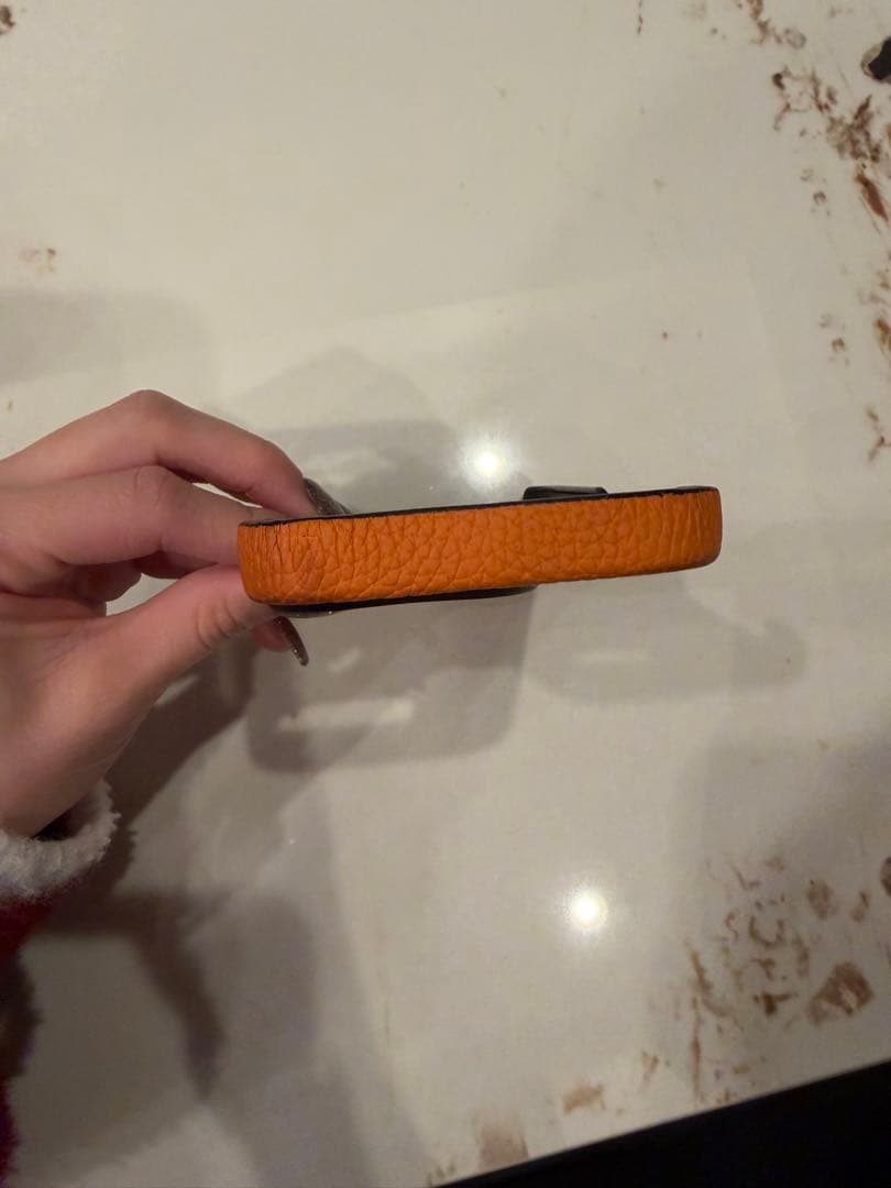 オレンジ レザー ボナベンチュラ　iPhone16pro iPhoneケース