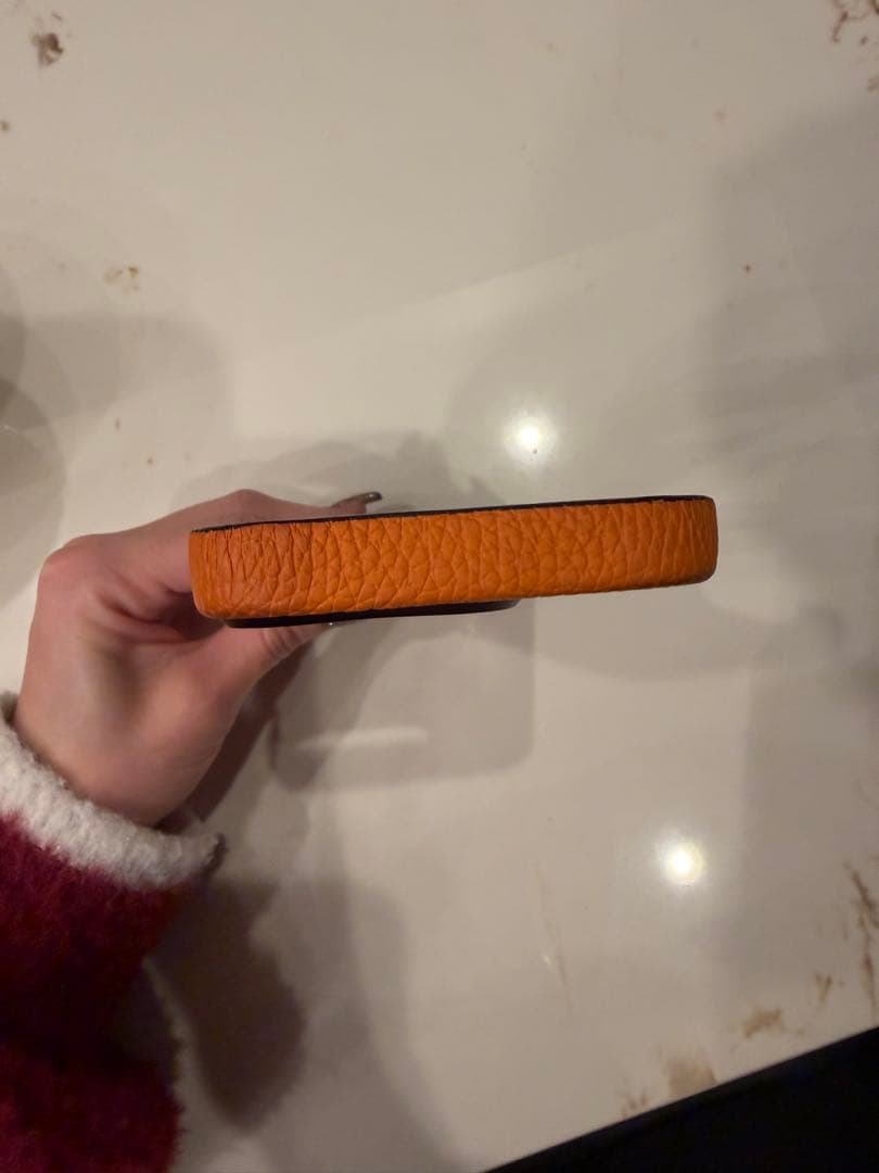 オレンジ レザー ボナベンチュラ　iPhone16pro iPhoneケース