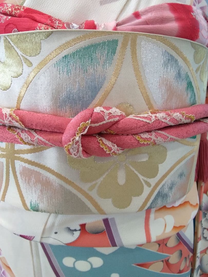 【新春】振袖フルセット、上質正絹振袖成人式、重ね衿、帯揚げ帯締め、西陣袋帯、襦袢