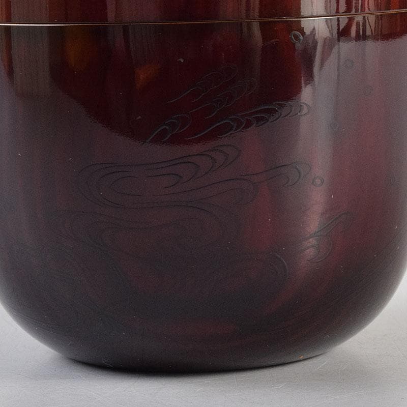 次吉。　茶道具　中村宗悦作　即中斎好　神路山　大棗　共布共箱　V　8316