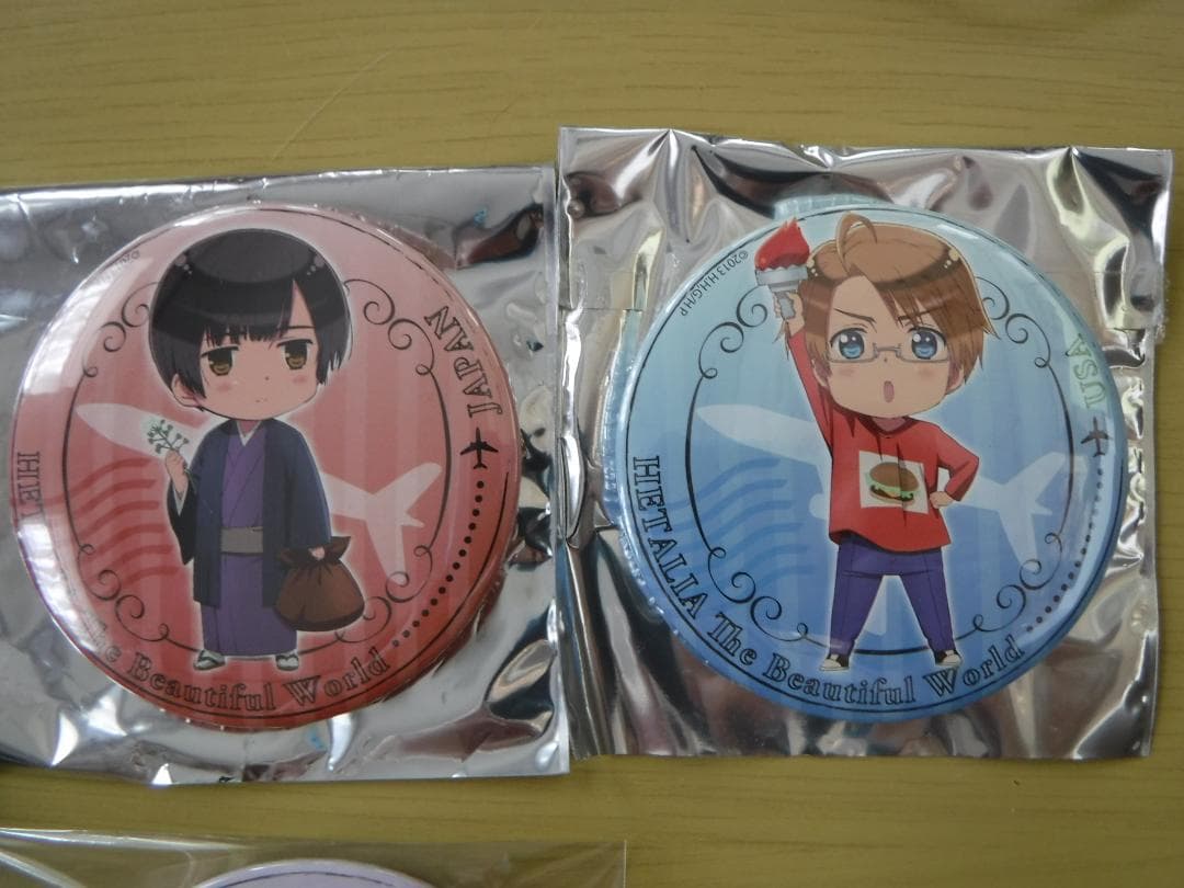 ◆ ヘタリア　トラベル缶バッジくじ　全９種セット　イギリス・アメリカ・プロイセン