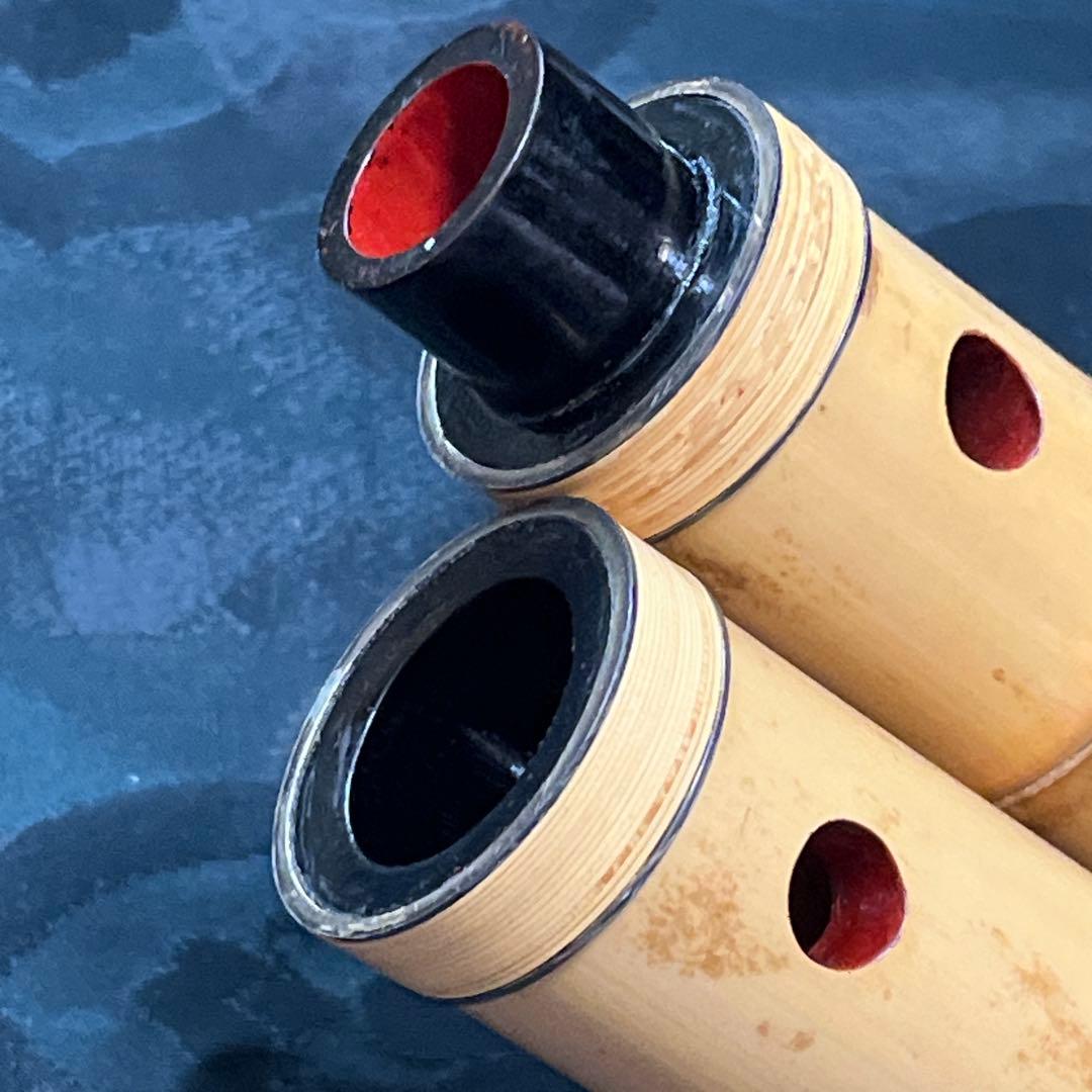 尺八 都山流 深水 一尺八寸管 中継ぎ 銀三線 【音出し確認済み】 状態良好品