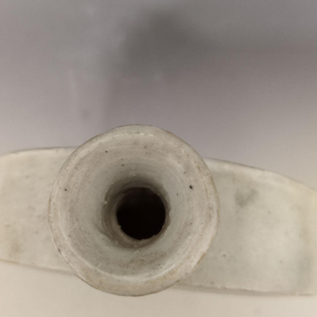 李朝白磁鉄絵竹文扁瓶 李朝時代