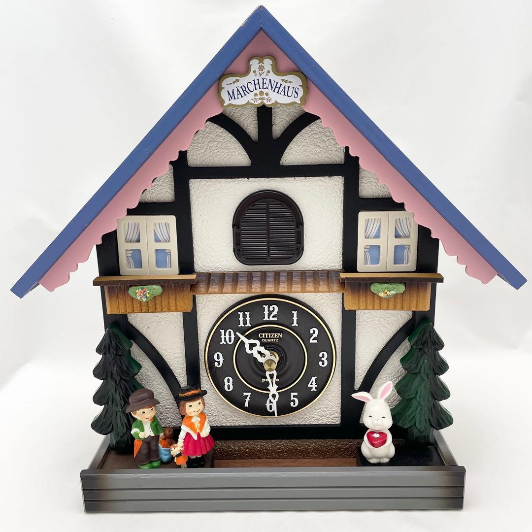 【未使用】CITIZEN メルヘンハウス ハト時計 掛時計 4MJ744 木製