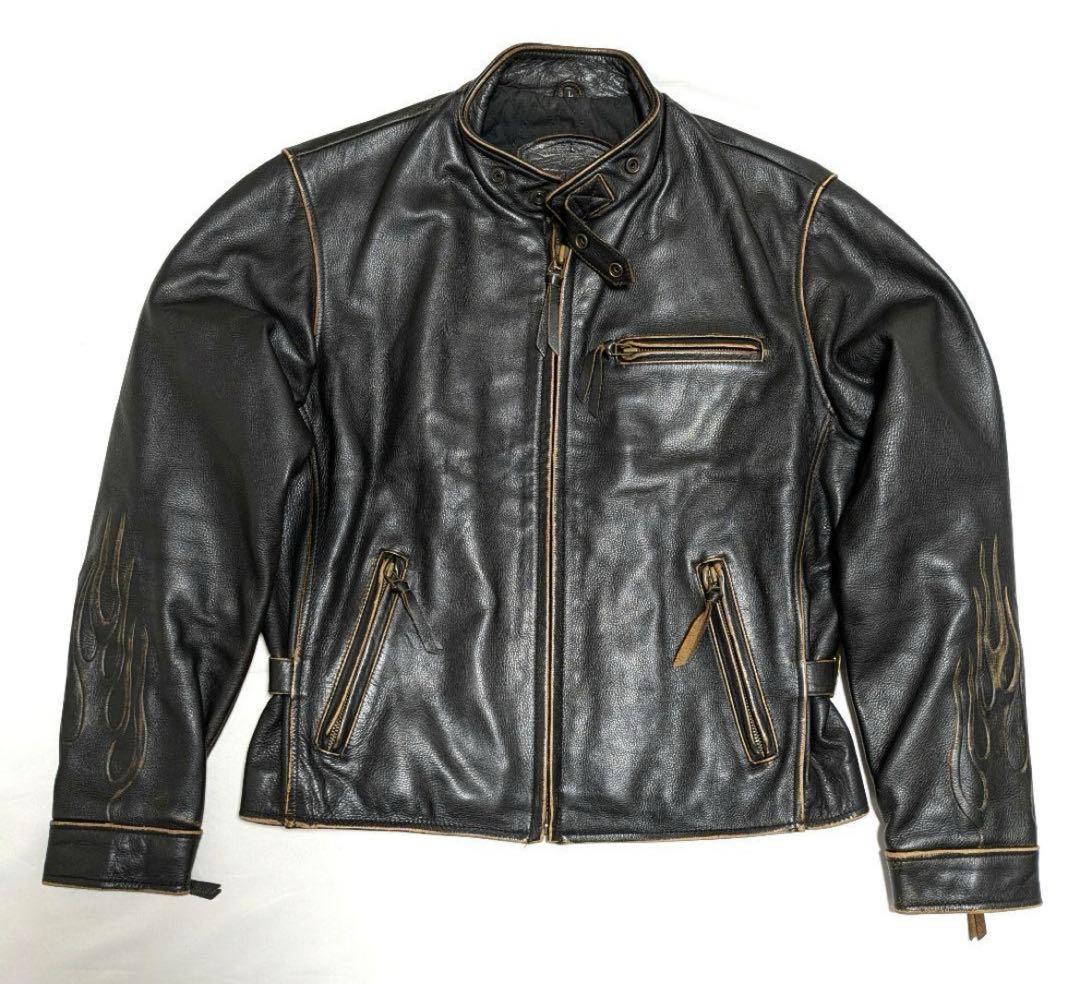 WIND ARMOR レザージャケット　アメリカ製　牛革　フレア　ファイヤー