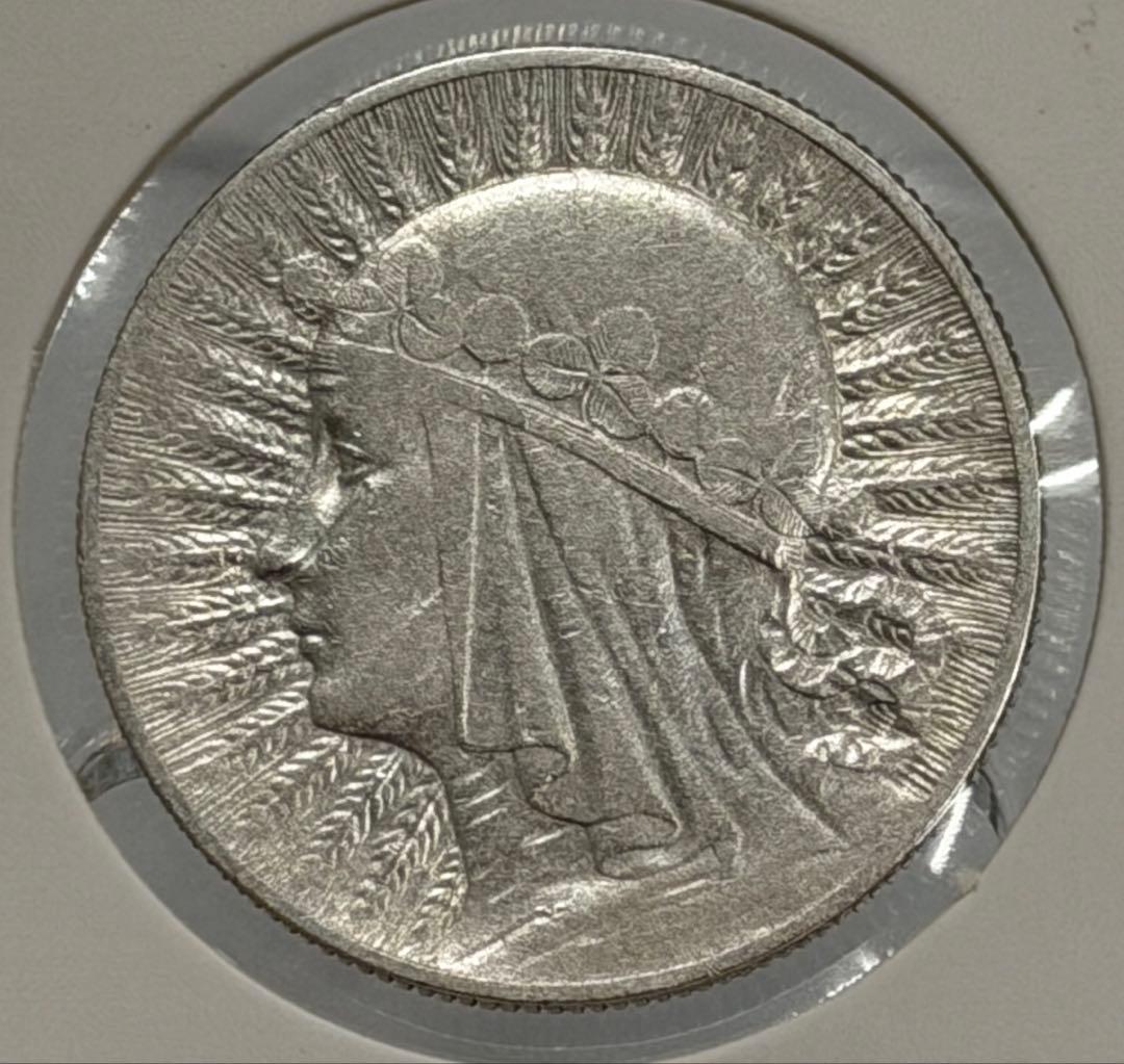 1933年ポーランド ヤドヴィガ女王 5ズロチ銀貨 極美❗️