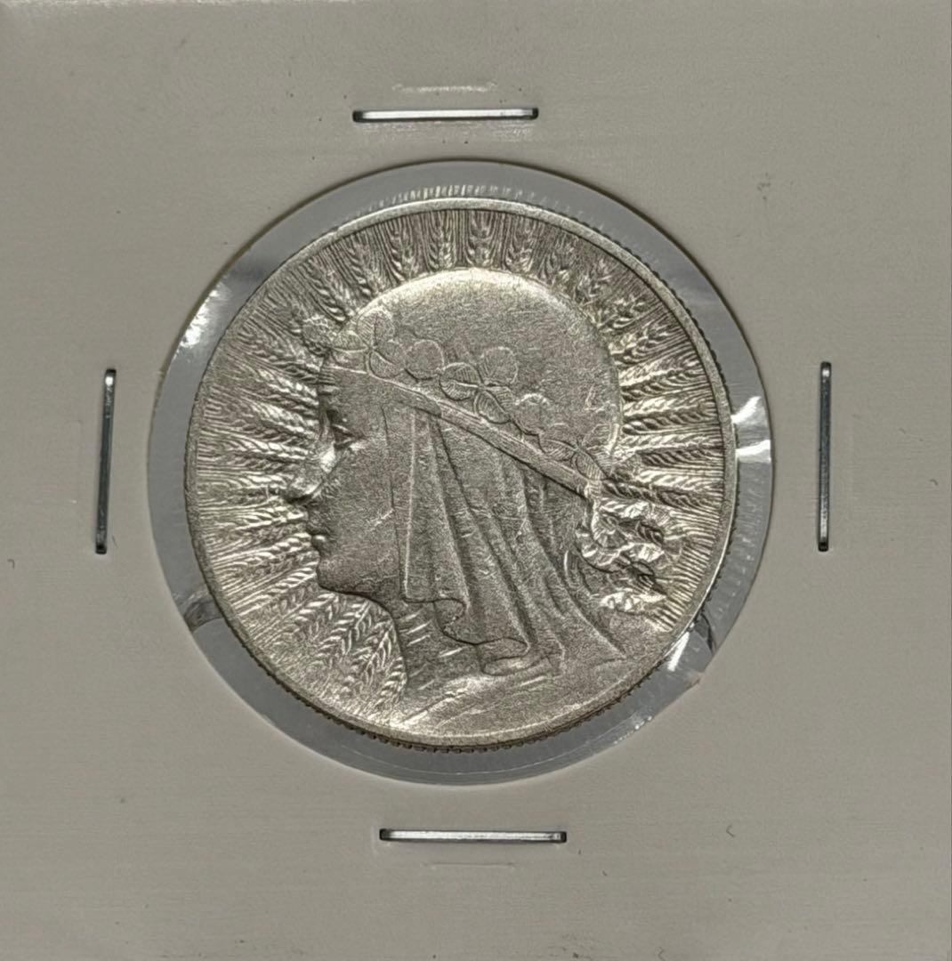 1933年ポーランド ヤドヴィガ女王 5ズロチ銀貨 極美❗️