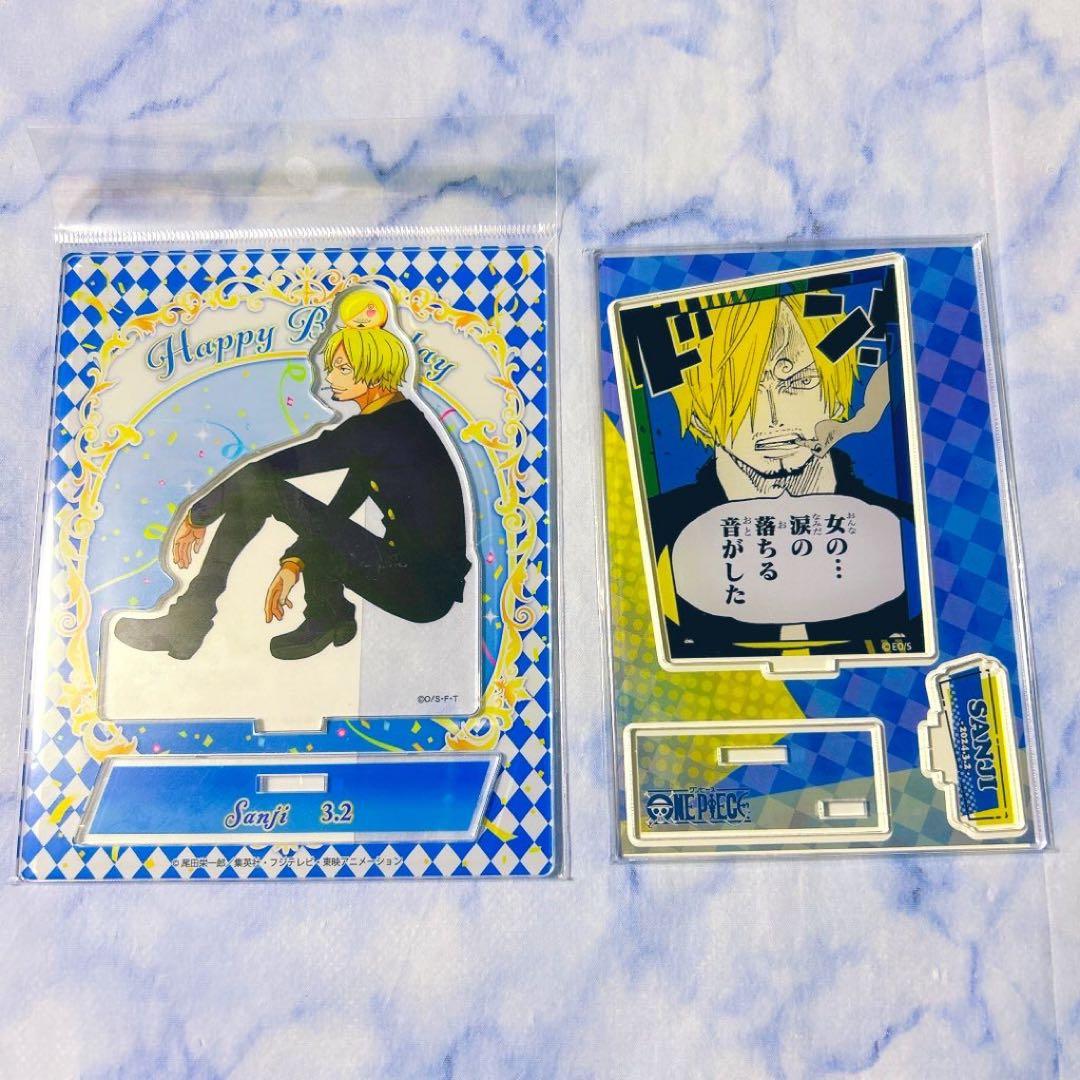 ワンピース　サンジ　バースデー　グッズ　アクスタ　缶バッジ　6点セット
