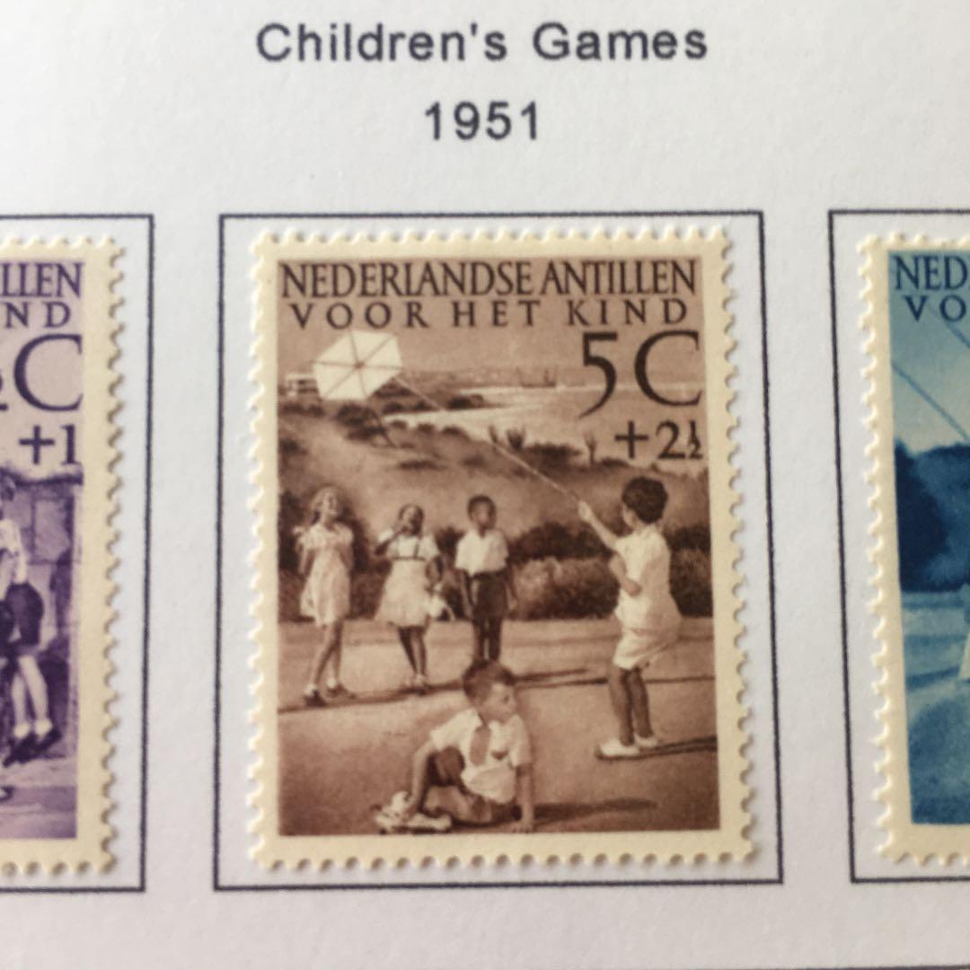 オランダ領アンティル 1951 児童福祉 寄付金付未使用5種フルセット