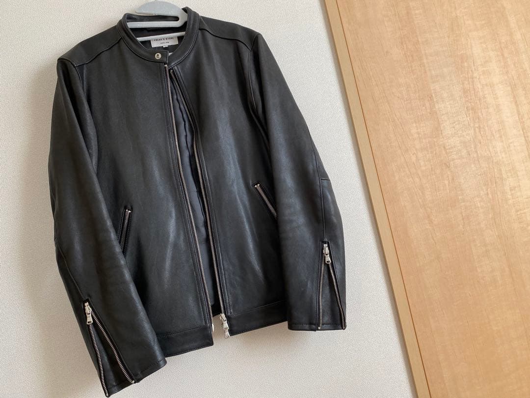 超美品　FREAK'S STOREシングルライダースジャケット　レザージャケット