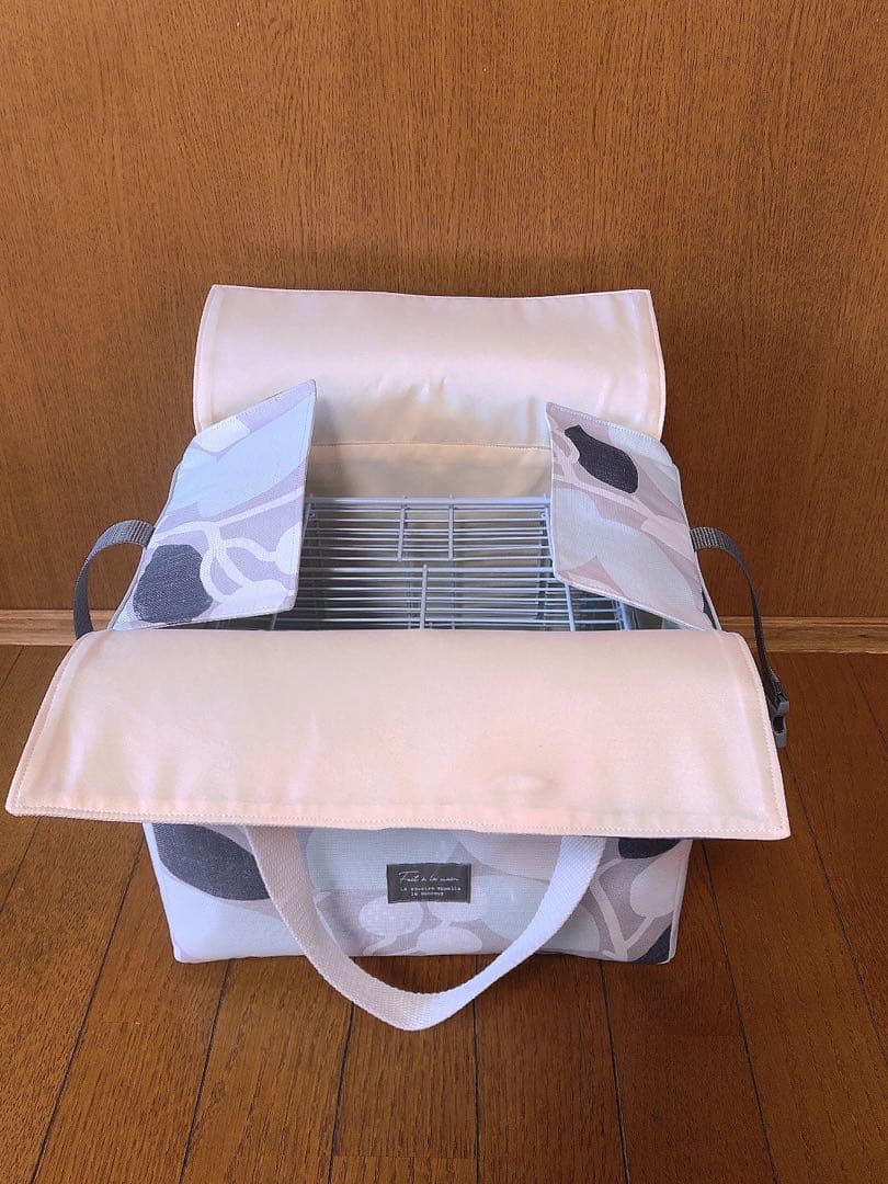 完成品　通院用旅行用災害避難用 　 　　4枚蓋遮光鳥かごキャリーバッグ