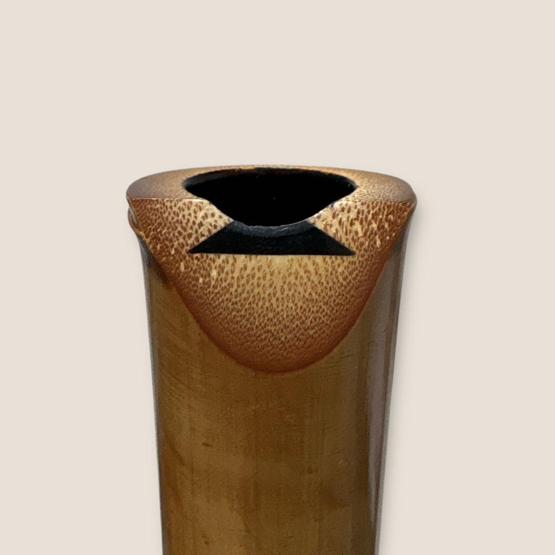 人気　尺八　琴古流　バチ型　銘あり　竹治　1印　2尺　7孔　和楽器　真竹　漆