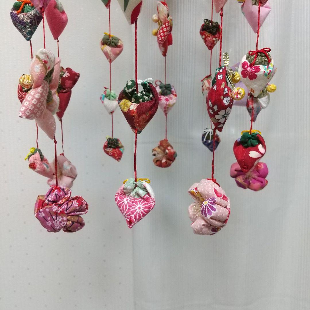 10連 102個 艶やか♪華やか♪ちりめん細工 つるし飾り 80cm