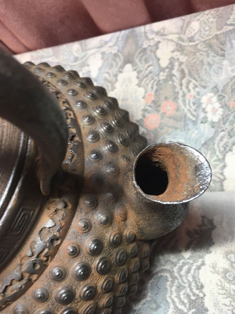 南部鉄瓶　骨董大きな鉄瓶