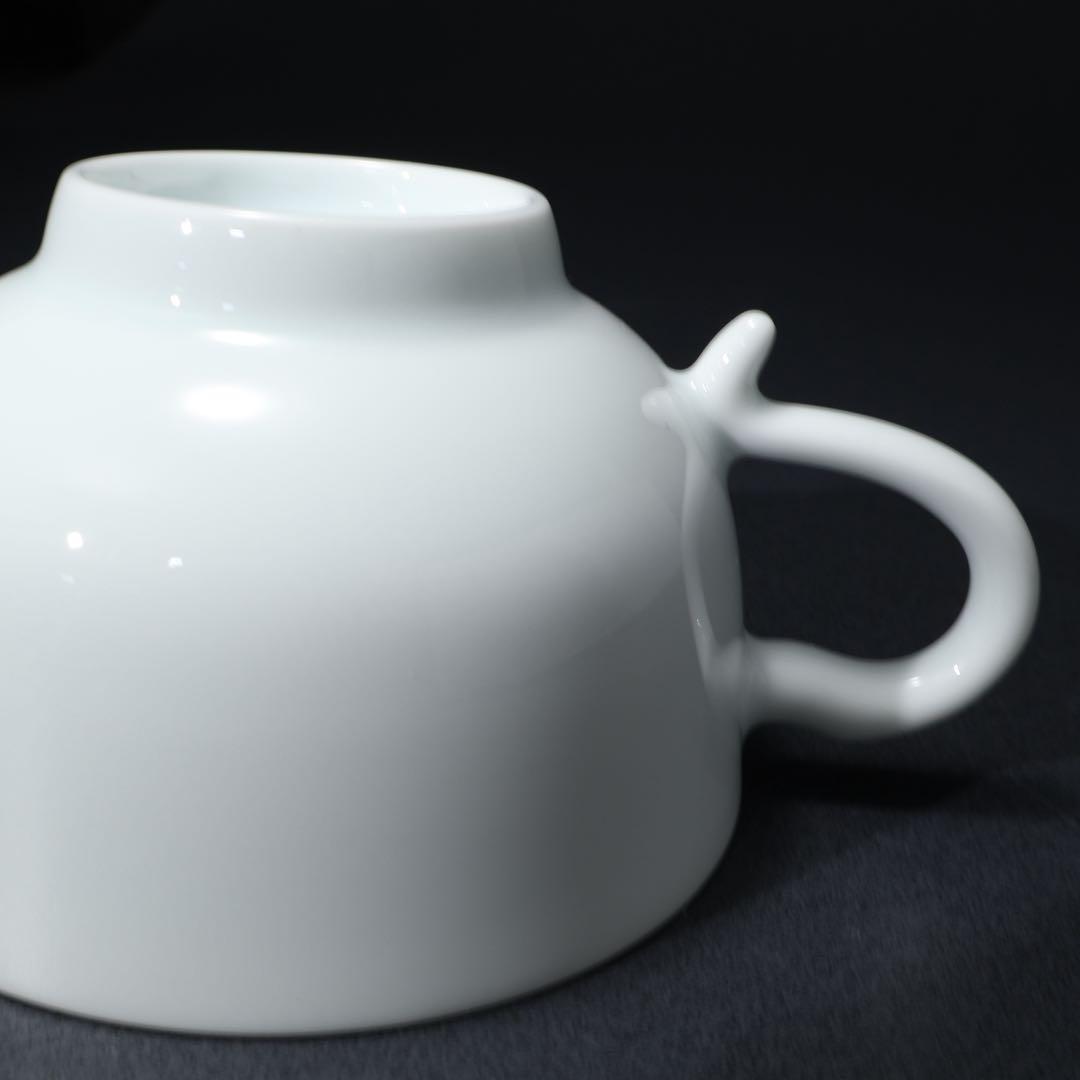 人間国宝　井上萬二　白磁紅茶碗５客　共箱　白無地　R1462ラ