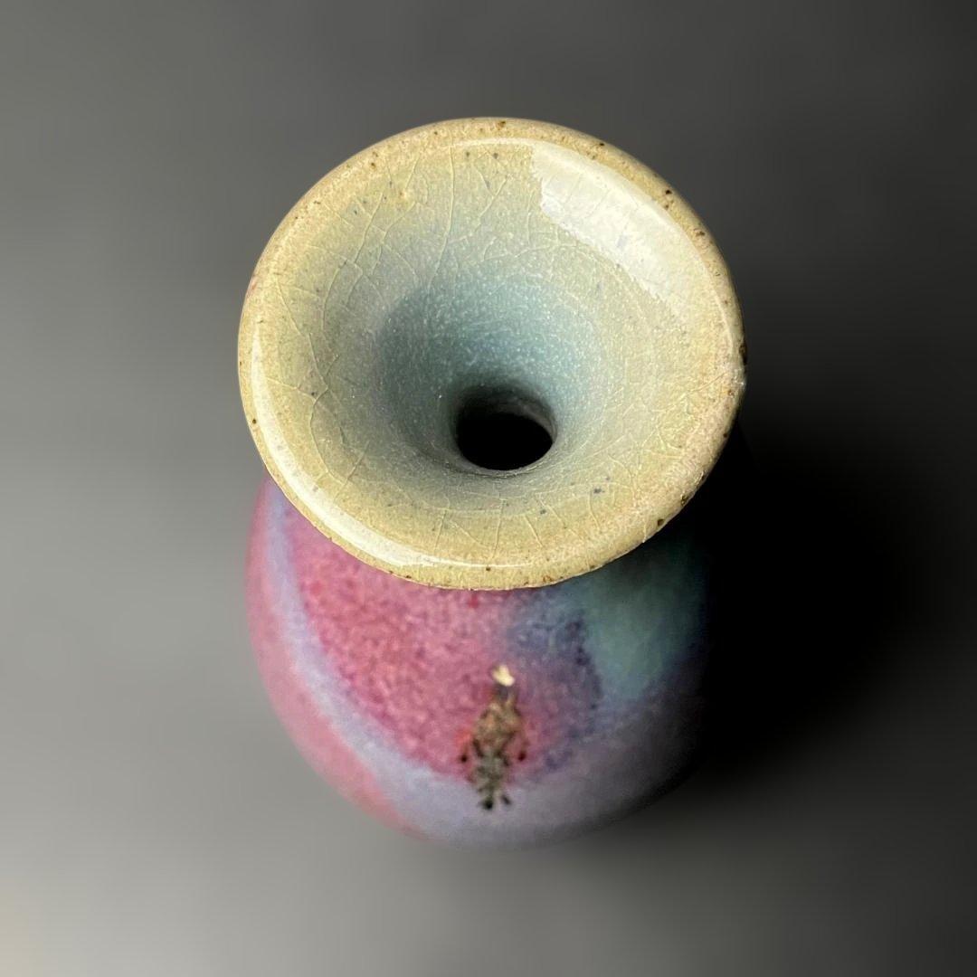 唐物 鈞窯 天青釉紫斑玉壺春 中国美術 古玩 SH84