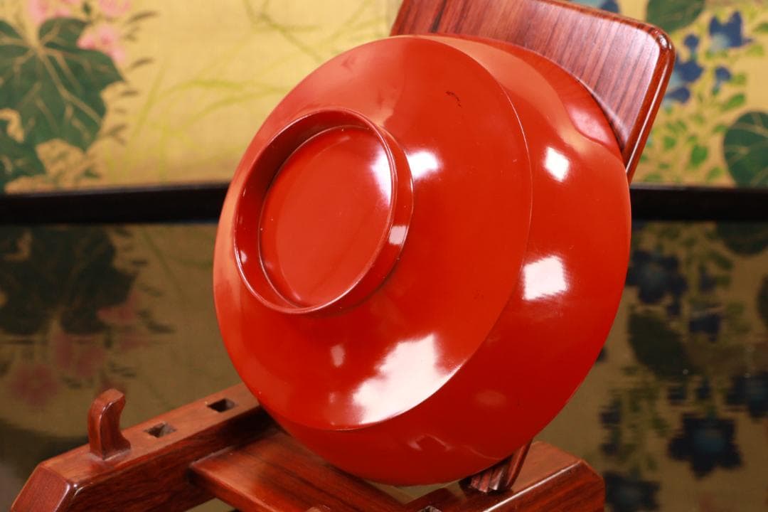 時代輪島塗　草花蒔絵　吸物椀　十客　木製　茶道具　懐石　菓子　BJ134