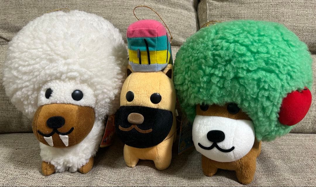 アフロ犬 ぬいぐるみBIG-PART3 先祖 モヒカン犬 リンゴ犬 平成レトロ