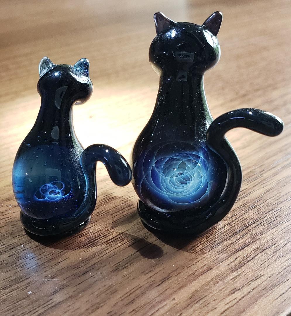 宇宙　ガラスの猫（ペア）