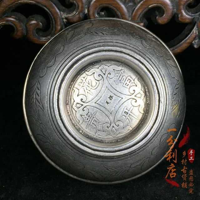 骨董品，925銀のボウル，花が咲き富貴である，銀の椀