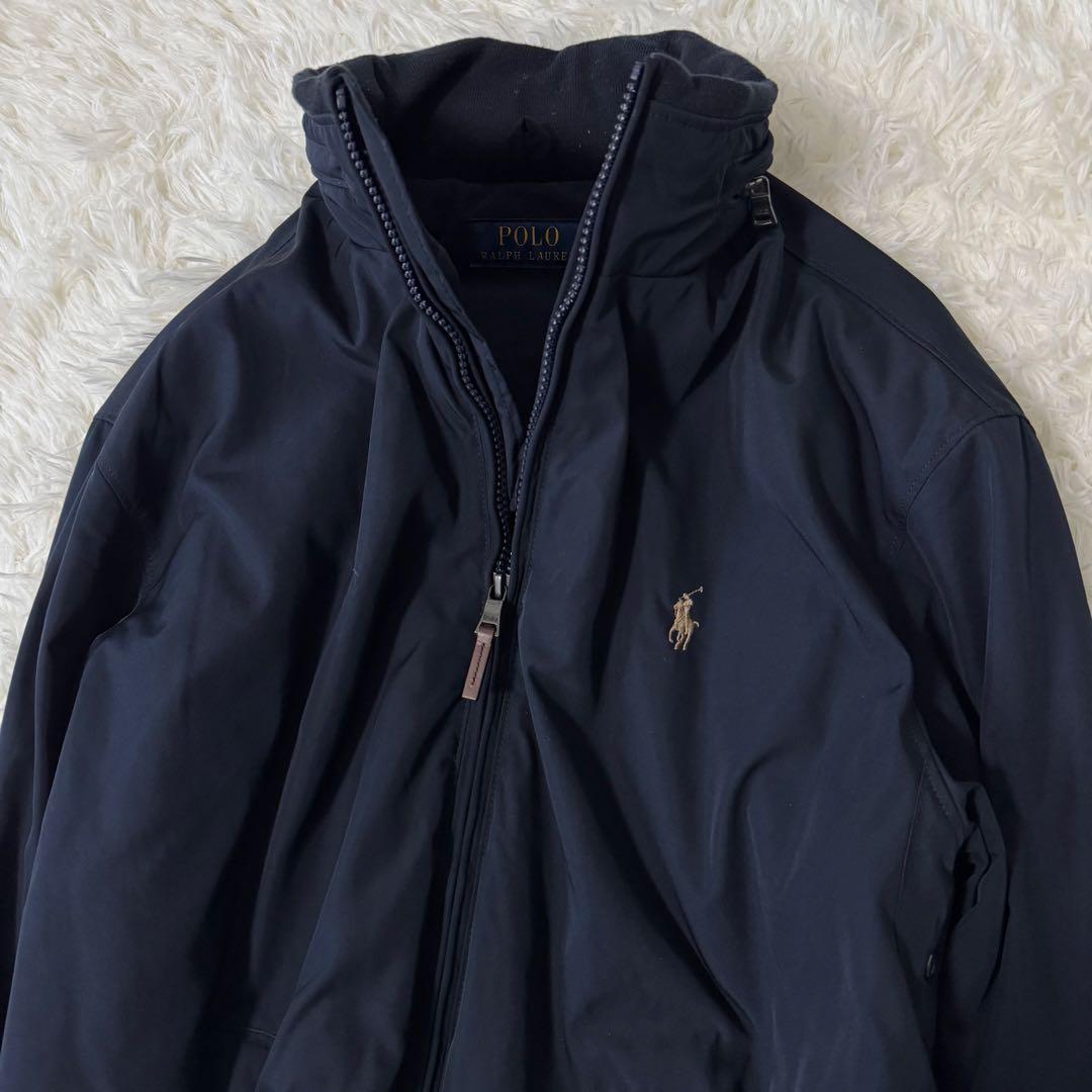 美品✨ポロラルフローレン 中綿ブルゾン メンズ L サイズ ポニー刺繍 ネイビー