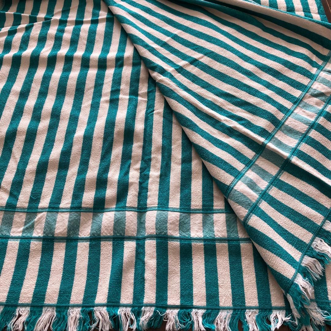 良カラー♪ストライプ☆ HERMES カバー　ビーチタオル　エルメス　ベルギー製