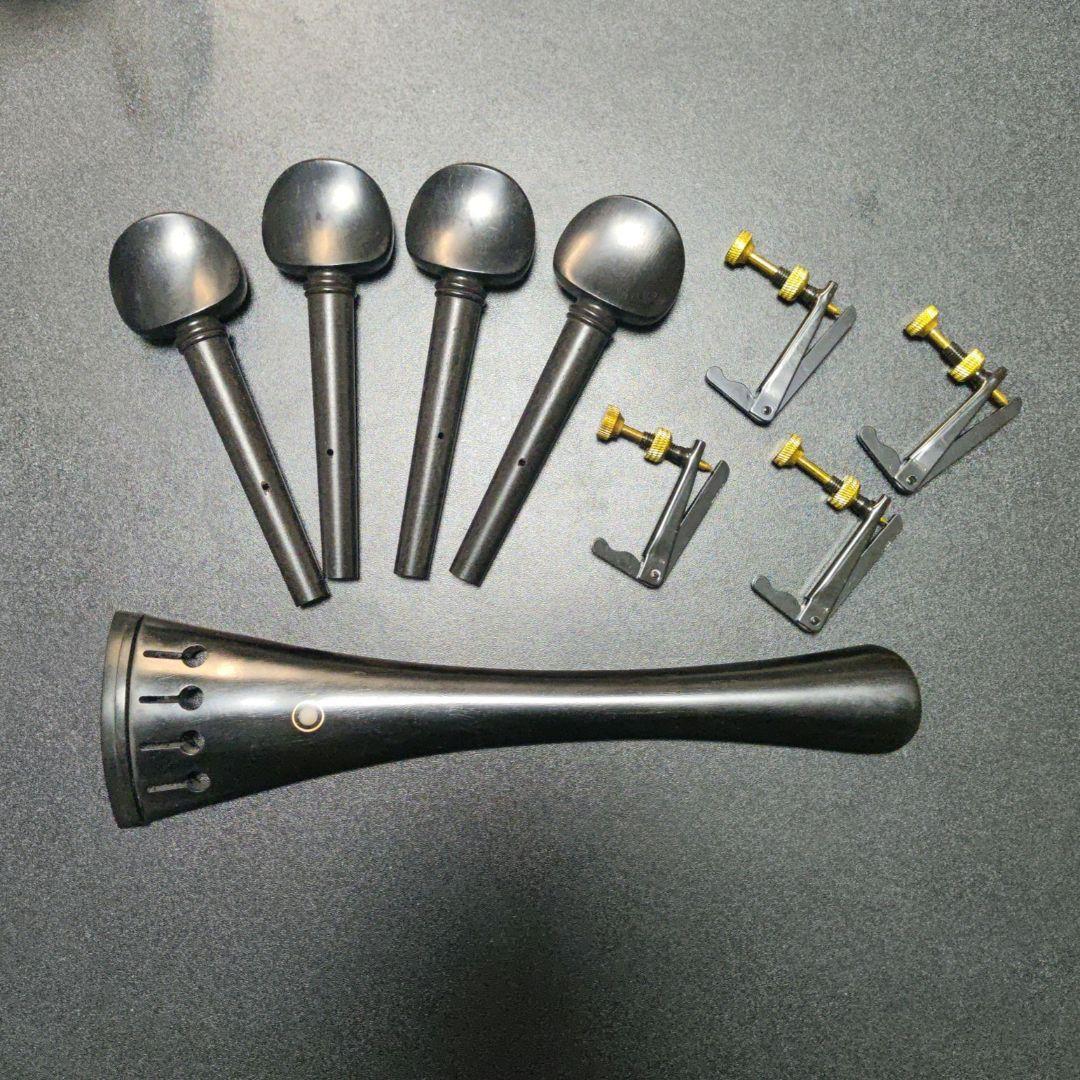 【新品】チェロ　ペグ　テールピース（アジャスター付き）　セット