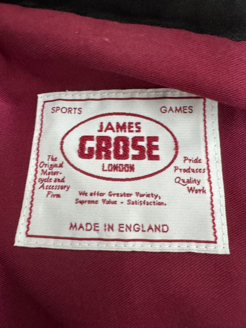 ◆美品◆JAMES GROSE◆ライダースジャケット◆襟ボア脱着可◆英国製